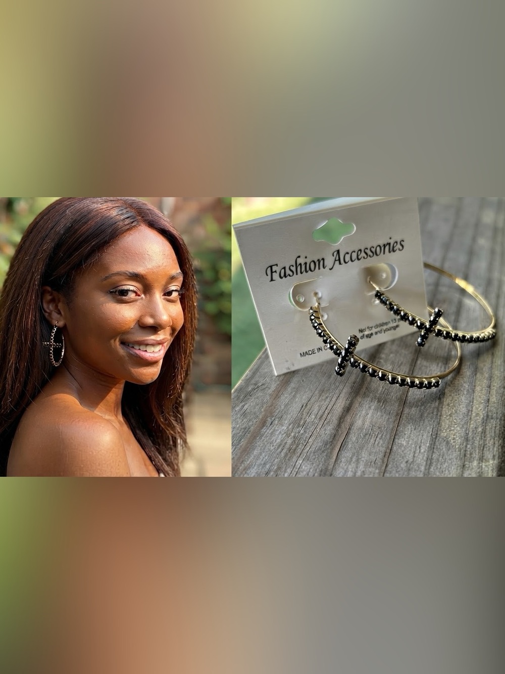 Black Cross Earrings